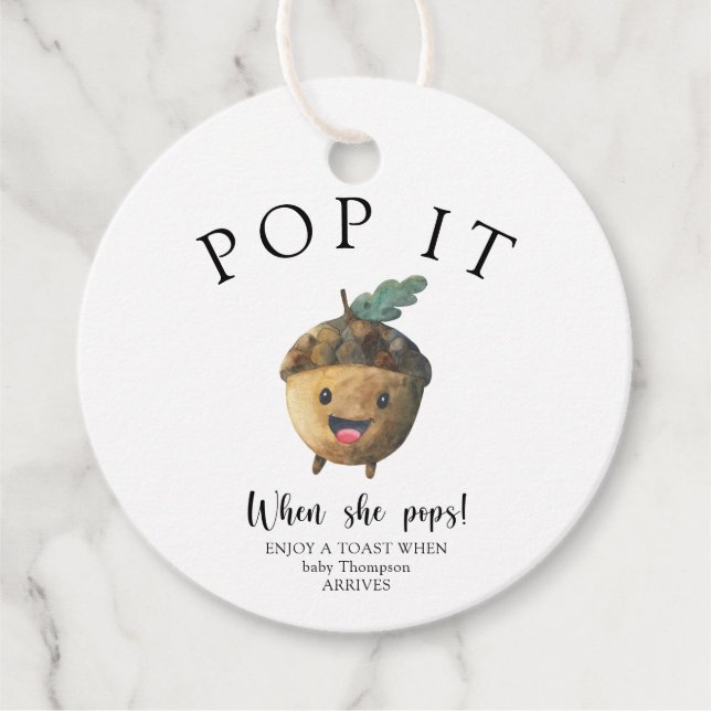 Étiquettes Cadeau Gland adorable de chêne - Faites-le éclater !  (Devant)