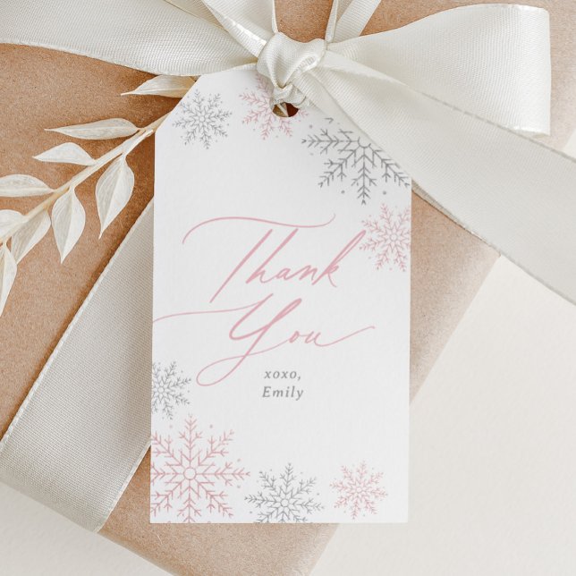 Étiquettes-cadeau Glitter Flocon de Neige Anniversaire (Créateur téléchargé)