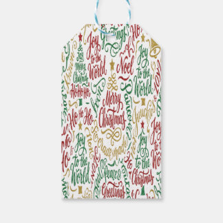 Étiquettes-cadeau Glittery Merry Christmas and Joy Typography