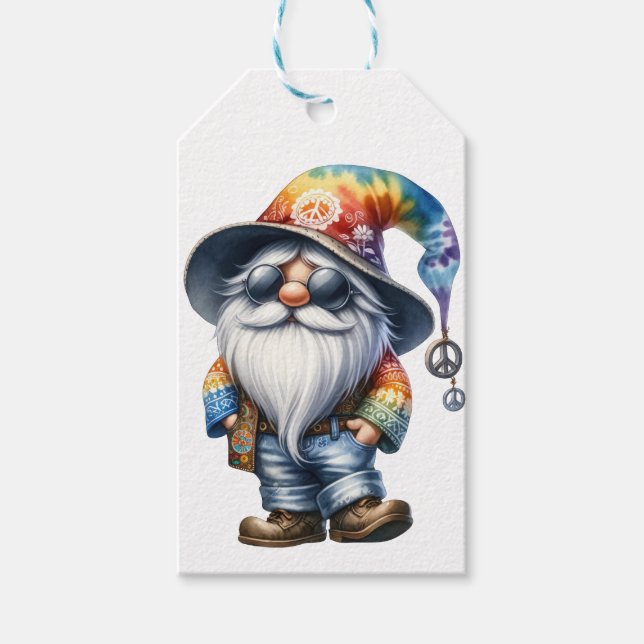 Étiquettes-cadeau Gnome Hippie (Devant)
