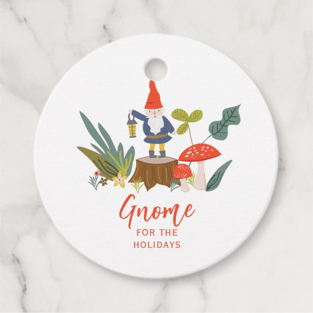 Étiquettes Cadeau Gnome pour les fêtes Noël (Devant)