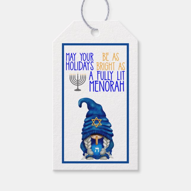 Étiquettes-cadeau Gnomes de Hanouka  (Devant)
