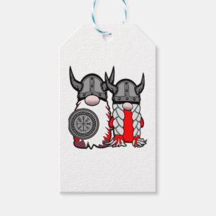 Étiquettes-cadeau Gnomes nordiques mignons Viking Tomte Couple Scand