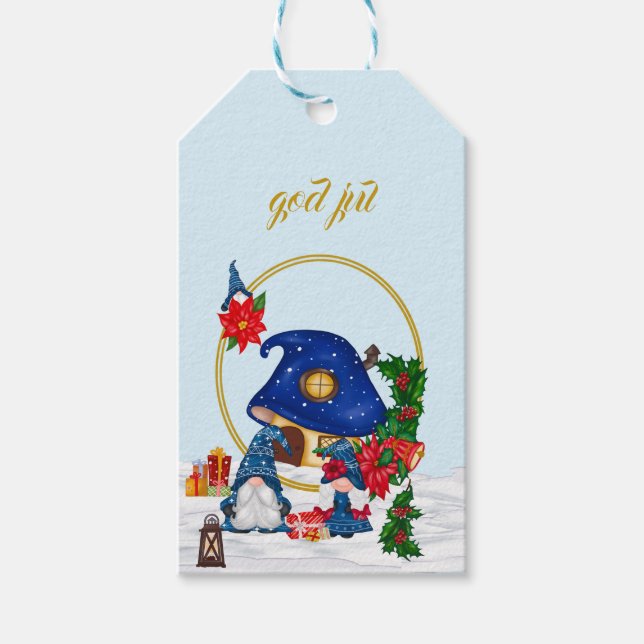 Étiquettes-cadeau God Jul Swedish Gnomes (Devant)