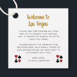 Étiquettes Cadeau Gold Bienvenue à Las Vegas Welcome Basket Mariage<br><div class="desc">Se marier à Las Vegas ? Ces étiquettes dorées et blanches de bienvenue ajouteraient à la corbeille de bienvenue ou au sac de bienvenue de votre hôtel. Personnalisez avec votre propre texte sincère.</div>