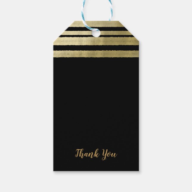 Étiquettes-cadeau Gold & Black Modern Chic Mariage élégant (Devant)