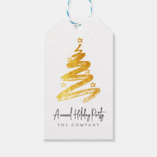 Étiquettes-cadeau Gold Christmas Tree Fête