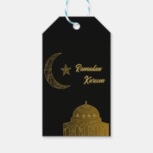 Étiquettes-cadeau Gold et Black Happy Ramadan Kareem 2024