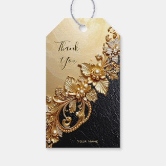 Étiquettes-cadeau Gold Floral Embellishments Gift Tag