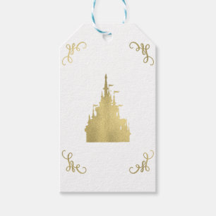 Étiquettes-cadeau Gold Foil Princess Castle Storybook Mariage