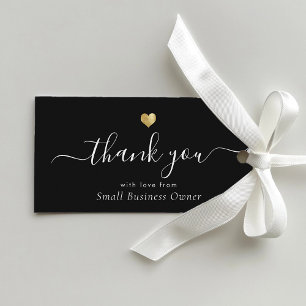 Étiquettes-cadeau Gold Heart Moderne Calligraphie Script Business