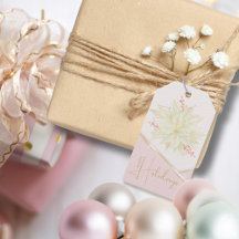 Gold Poinsettia Script tendance Rose Joyeux Vacanc