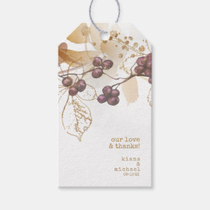 Étiquettes-cadeau Golden Automne Mariage Berries ID655