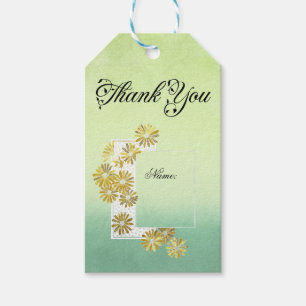 Étiquettes-cadeau Golden Daisy Dream Elégance Romance Vintage Chic