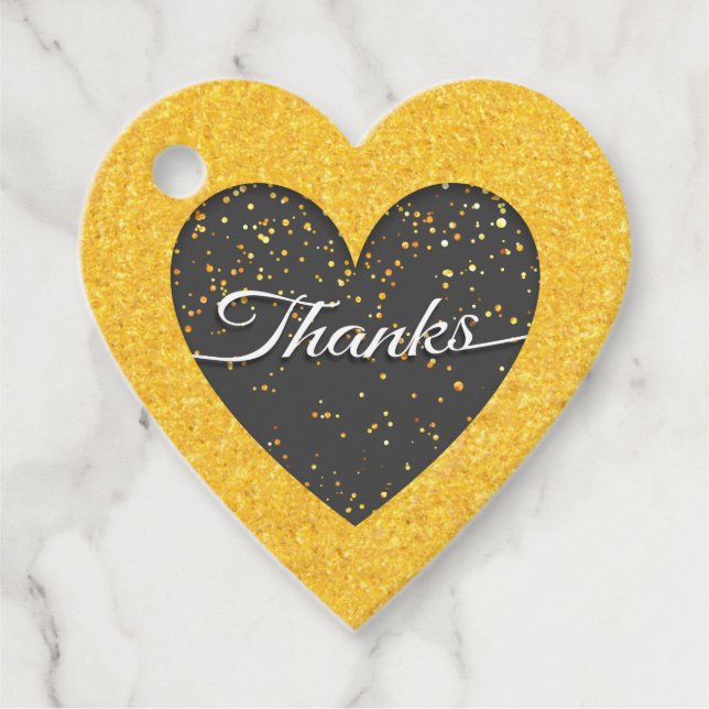 Étiquettes Cadeau Golden Love Heart (Devant)
