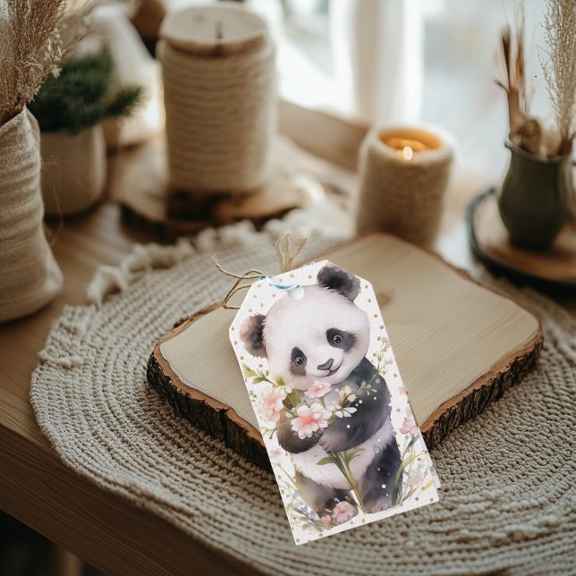 Étiquettes-cadeau Golden Panda (Golden Panda Gift Tag)
