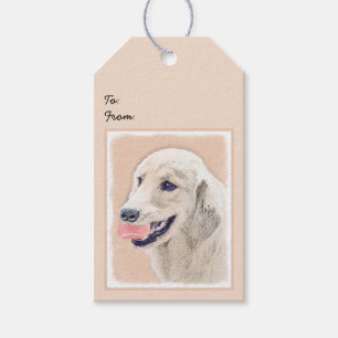 Étiquettes-cadeau Golden Retriever avec Tennis Ball Peinture Chien A