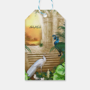 Étiquettes-cadeau Golden Royal Peacock Temple Mariage Dreams