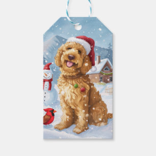 Étiquettes-cadeau Goldendoodle Winter Wonderland Christmas Joy
