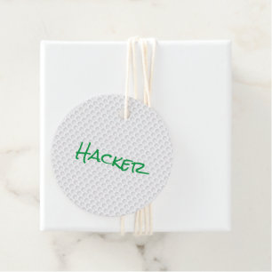 Étiquettes Cadeau Golf Ball Dimples HACKER Golfing Funny Cadeau Enve