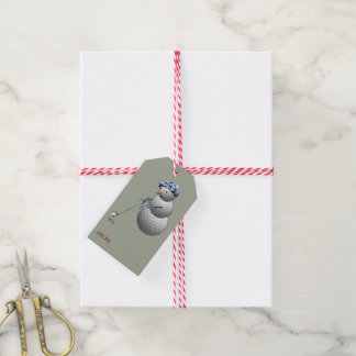 Étiquettes-cadeau Golf Ball Snowman Noël