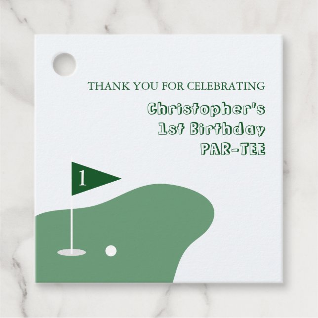 Étiquettes Cadeau Golf Boy 1er anniversaire (Devant)