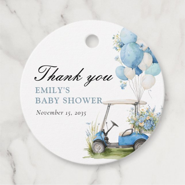 Étiquettes Cadeau Golf Let's Par-tee Boy Baby Shower (Devant)