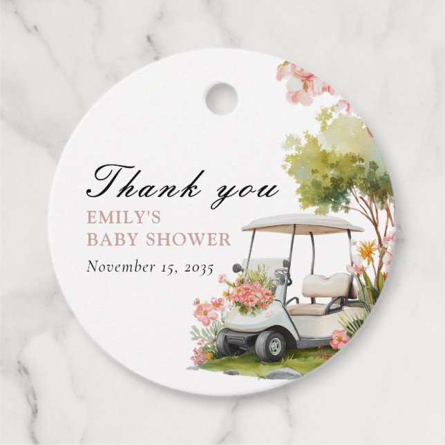 Étiquettes Cadeau Golf Let's Par-tee Girl Baby Shower (Devant)