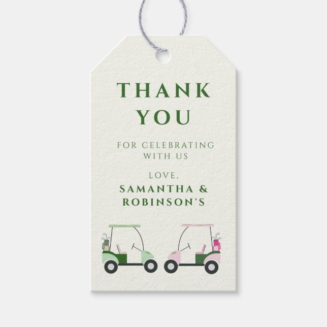 Étiquettes-cadeau Golf moderne Bébé Genre Reveal Par tee (Devant)