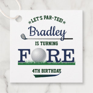 Étiquettes Cadeau Golf PAR-TEE 4e anniversaire