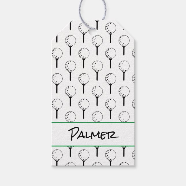 Étiquettes-cadeau Golf Tee Golf Ball NAME Sports Amusement (Devant)