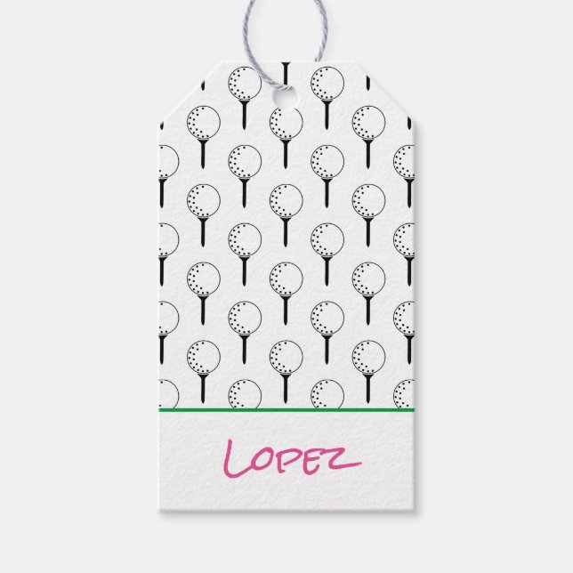 Étiquettes-cadeau Golfer NAME Le Golf Ball Sports Amusement (Devant)