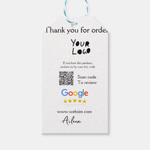 Étiquettes-cadeau Google examen logo entreprise site Web scanner cod