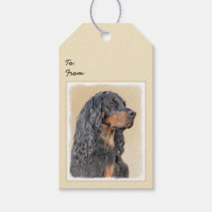 Étiquettes-cadeau Gordon Setter Peinture - Joli art original chien