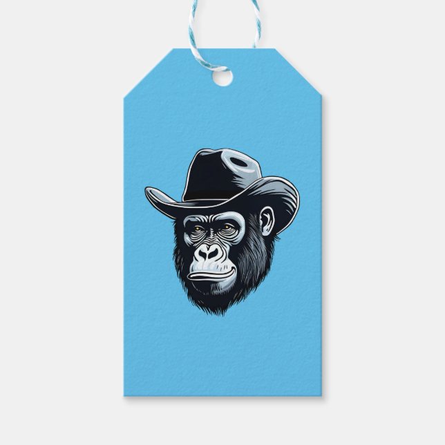 Étiquettes-cadeau Gorilla Cowboy (Devant)