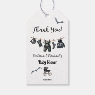 Étiquettes-cadeau Goth Halloween Clothesline Baby shower