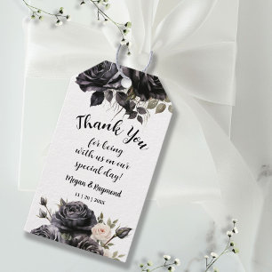 Étiquettes-cadeau Gothique Black Florals Vintage Mariage Favor Cadea