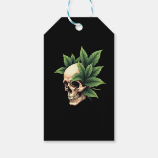 Étiquettes-cadeau Gothique Grunge Esthétique Crâne Feuille Tropicale