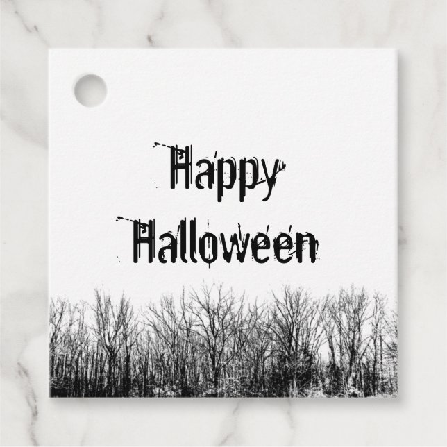 Étiquettes Cadeau Gothique Halloween Party Typographie Déplaisante (Devant)