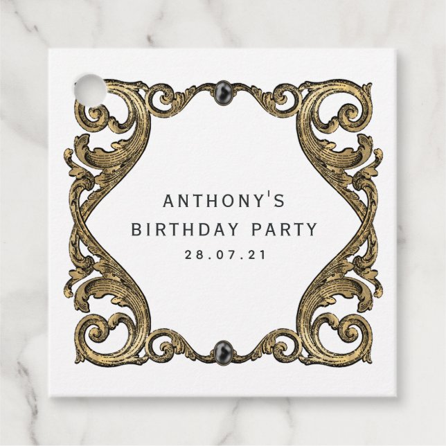 Étiquettes Cadeau Gothique Vintage ornemental (Devant)