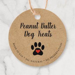 Étiquettes Cadeau Gourmande Naturelle Chien Rustique Treat