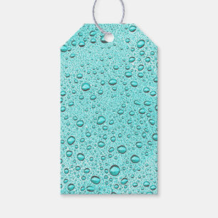 Étiquettes-cadeau gouttelettes d'eau aquamarines