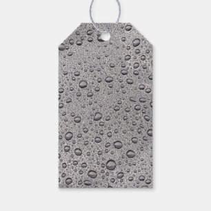 Étiquettes-cadeau gouttelettes d'eau gris