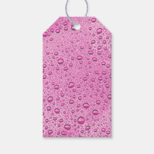 Étiquettes-cadeau gouttelettes d'eau roses chaudes