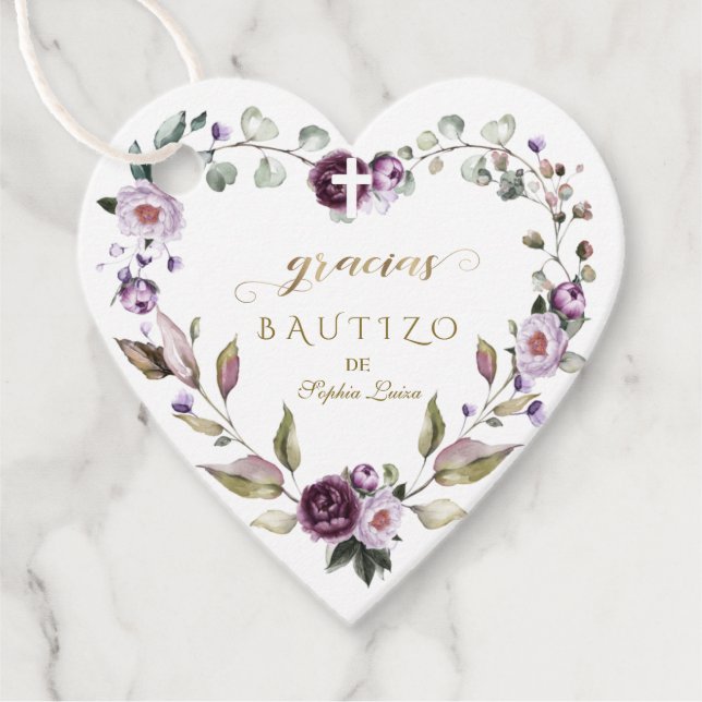 Étiquettes Cadeau Gracias Bautizo Gracias Pink (Devant)