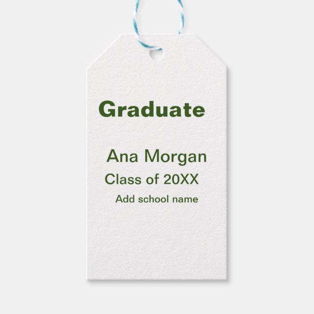 Étiquettes-cadeau Graduate ajouter nom classe de nom de l'école de 2 (Devant)
