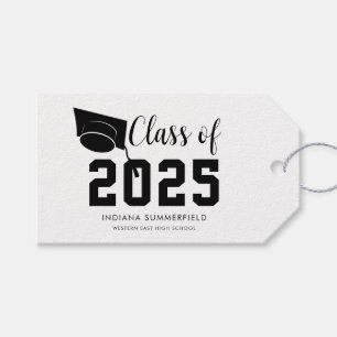 Étiquettes-cadeau Graduation 2025 Script Simple Grad Custom
