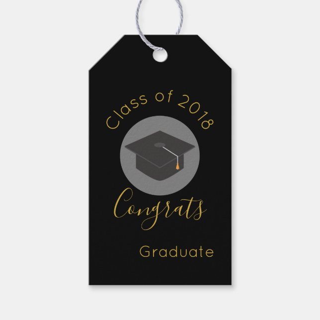 Étiquettes-cadeau Graduation Cap Congrats Graduate Class of 20xx (Devant)
