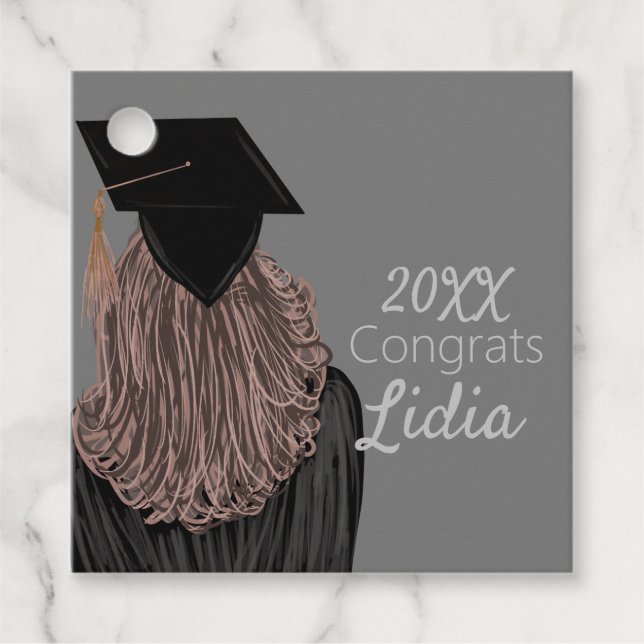 Étiquettes Cadeau Graduation College Lycée Girl Graduate (Devant)