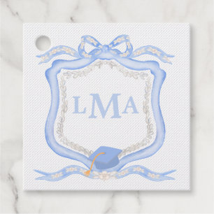 Étiquettes Cadeau Graduation du monogramme de Preppy Wedgewood